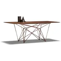 AEA Eleganter brauner Esstisch aus Metall im klassischen Design
