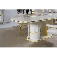 Xl Moebel Gmbh Table à manger moderne en bois massif – Parfaite pour toutes les salles à manger.