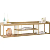 AEA Meuble TV bas doré élégant Meuble de salon design Buffet