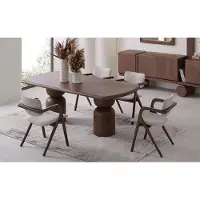 Xl Moebel Gmbh Esstisch mit eleganter runder Holzplatte und stilvollen Säulen Braun Hochwertig