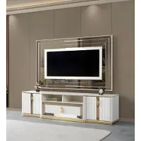 AEA Moderner Weißer TV-Ständer Designer TV-Lowboard Wohnzimmer Möbel