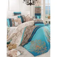 L'essentiel Maison , Adal- PRL2154, turquoise, couettes, 100 % coton renforcé