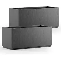 Casaria Pot de fleurs Ethica Lot de 2 Plastique Anthracite 80x36x36cm
