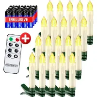 Monzana 20x Bougies de Noël LED blanc chaud pour sapin piles incl