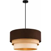 FKL DESIGN Home Deco Lampe à suspendre Abat-jour en velours brun Lampe de salle à manger, salon, cuisine de la série N131 (N131-B)