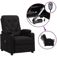 vidaXL Fauteuil relax électrique noir similicuir