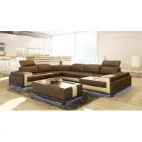 AEA Ledersofa Couch Wohnlandschaft Ecksofa Eck Garnitur Design Modern Sofa 5104