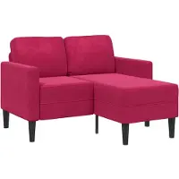 vidaXL Canapé 2 places avec chaise longue en forme de L vin rouge 125 cm velours