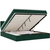vidaXL Ottoman-lit avec matelas & LEDs vert foncé 180x200 cm velours