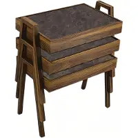 AEA Couchtisch-Set aus Holz in Braun modern elegant
