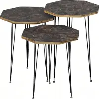 Xl Moebel Gmbh Elegantes braunes Couchtisch-Set aus Holz und Metall