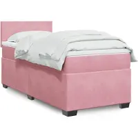 vidaXL Lit boxspring avec matelas rose 90x200 cm velours