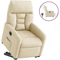 vidaXL Fauteuil relax avec releveur électrique Crème Tissu