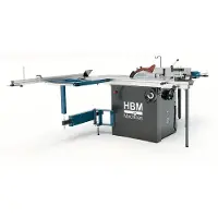 HBM Scie à panneaux , scie circulaire sur table avec table à rouleaux deluxe 3 000 watts, 400 volts