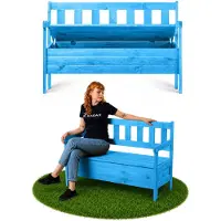 Kadax Banc de jardin en bois avec dossier 120 cm avec coffre, terrasse, balcon, jardin