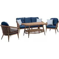 AEA Sofagarnitur Garten Rattanmöbel Terrasse Set Balkon Outdoor Lounge Möbel 4tlg.