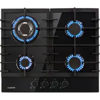 Klarstein Tables de Cuisson à Gaz, Plaque de Cuisson Gaz à 4 Brûleurs, Table de Cuisson Encastrable à 4 Feux de 8100W, Cuisiniere Gaz, Gaziniere Gaz avec Brûleurs en Acier Inoxydable, Cuisinières GP