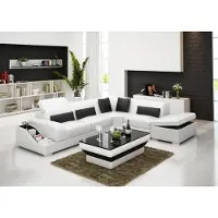 AEA Ledersofa Couch Wohnlandschaft Ecksofa Eck Garnitur Design Modern Sofa G8008D