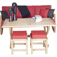 Xl Moebel Gmbh Komplett Dreisitzer Sofa Stilvolle Gartenmöbel 2x Hocker Holz Esstisch