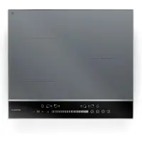 Klarstein DualTone Hybrid Plaque de Cuisson à Induction - 4 Zones, 7200 W, Flex Zone,par Curseur, Fonction Booster & Minuterie, Cadre Aluminium, Argent, 60 cm