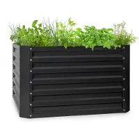 Blumfeldt Jardinieres Exterieur Surélevées, Pot de Fleur Exterieur pour les Fleurs, Herbes, Fruits, Légumes, Bac Jardiniere Balcon, Potager sur Pied, Acier Ultra Solide, 600L, 100 x 60 x 100cm, Beige