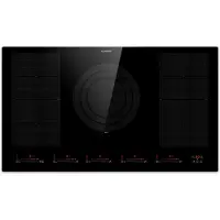 Klarstein Plaque Induction en Céramique de 9600W, Plaque de Cuisson Electrique à Induction, Plaque Induction 5 Feux, Tables de Cuisson, Plaques chauffantes Flex Zone, Rechaud Electrique Cuisine