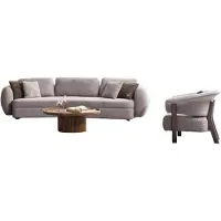 Xl Moebel Gmbh Braun-Beiges Wohnzimmer Set Polstersofa Designer Sessel Rundtisch