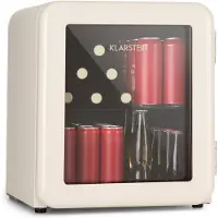 Klarstein Mini Frigo de Chambre de 48L pour Boissons et Bieres, Petit Frigo Silencieux, Mini Bar Intérieur/Ext, Petit Refrigérateur Camping, Stockage de Vins et Boisssons, Étagères Amovibles, 0-10°C