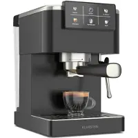 Klarstein SteelPresso Touch Machine à Café Grain – 20 Bars, 1350W, Écran Tactile, Mousseur de Lait, Réservoir 1.5L, Acier Inoxydable, Machine à Expresso