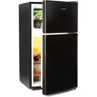 Klarstein Big Daddy Cool - combiné réfrigérateur-congélateur, 87 l: réfrigérateur 61 L et congélateur 26 L, , système ECOExcellence, 2 clayettes en verre de sécurité, noir