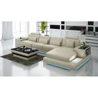 AEA Ledersofa Couch Wohnlandschaft mit USB Ecksofa Eck Garnitur Design Modern Sofa