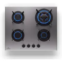 Klarstein Tables de Cuisson à Gaz, Plaque de Cuisson Gaz à 4 Brûleurs, Table de Cuisson Encastrable à 4 Feux de 8000W, Cuisiniere Gaz, Gaziniere Gaz avec Brûleurs en Acier Inoxydable, Cuisinières GPL
