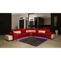 AEA Ledersofa mit USB Wohnlandschaft Ecksofa Eck Garnitur Design Modern Sofa F3011B