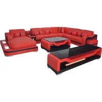 AEA Leder Sofa Couch Ecksofa Eckgarnitur Wohnlandschaft + RTV + Couchtisch + USB