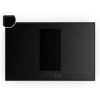 Klarstein Velaire Flex Plaque Induction Avec Hotte Intégrée - 80cm, 4 Zones Flex, 8400W Boost, Curseur Tactile, Minuterie, Verrouillage Enfant, Verre Noir, Plaque Cuisson Hotte Intégrée