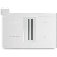 Klarstein Velaire Plaque Induction Avec Hotte Intégrée - 4 Zones, 8400W Boost, 80cm, Curseur Tactile, Minuterie, Sécurité Enfants, Indicateur Chaleur Résiduelle, Plaque Aspirante