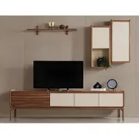 AEA Elegante Wohnzimmer Garnitur TV-Lowboard Designer Wandregale 3tlg