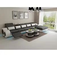 AEA Ledersofa Couch Wohnlandschaft Ecksofa Eck Garnitur Design Modern Sofa G8035G