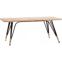 AEA Couchtisch stilvoll Rattan Beige Luxus Hochwertig Moderner Design Kaffeetisch