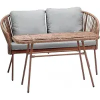 AEA Garnitur Sofa 3 Sitzer Couchtisch Sofas Dreisitzer Stoff Tisch Luxus Modern