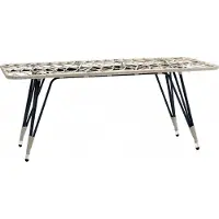 AEA Couchtisch Beige Luxus Hochwertig Rattan Moderner Design stilvoll Kaffeetisch