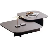 AEA Moderner Brauner Couchtisch Exklusiver Satztisch Wohnzimmer Tische