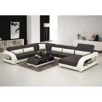 AEA Ledersofa Couch Wohnlandschaft Ecksofa Eck Garnitur Design Modern Sofa G8016