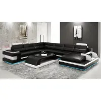 AEA Moderne Ecksofa Couch Polster Eckgarnitur Wohnlandschaft Sofa Eck Garnitur + USB