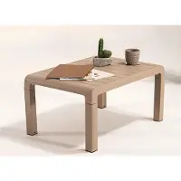 AEA Rechteckiger beiger Gartentisch Stabiler Tisch Stilvolle Gartenmöbel