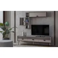 AEA Beiges Wohnzimmer Sideboard Robuster TV-Ständer Lowboard Luxus Regale