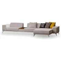 AEA Weißes Stoff-Ecksofa in L-Form modern