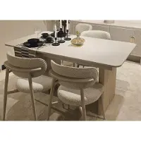 Xl Moebel Gmbh Exklusives Beiges Esszimmer-Set Designer Holztisch 4x Textilstühle