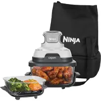 Ninja Air Fryer modulaire en verre portable 4-en-1 CRISPi avec sac de transport, Blanc | FN102EU | par SharkNinja
