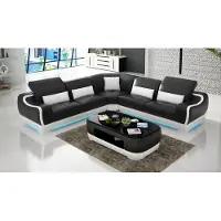 AEA Ledersofa Couch Wohnlandschaft Ecksofa Eck Garnitur Design Modern Sofa mit USB